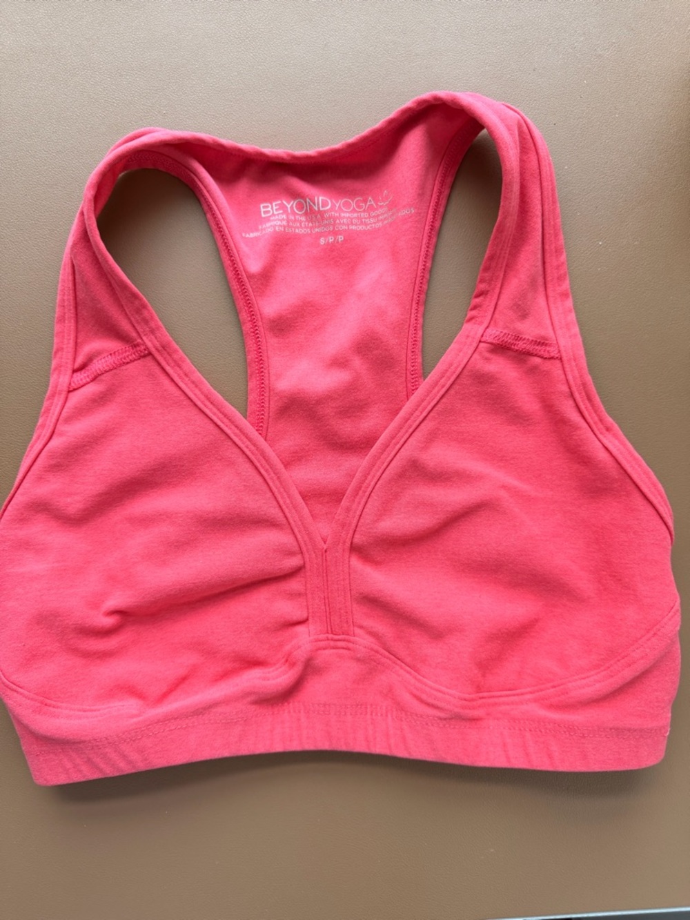 Beyond Yoga Coral Racerback V-Neck Sports Bra